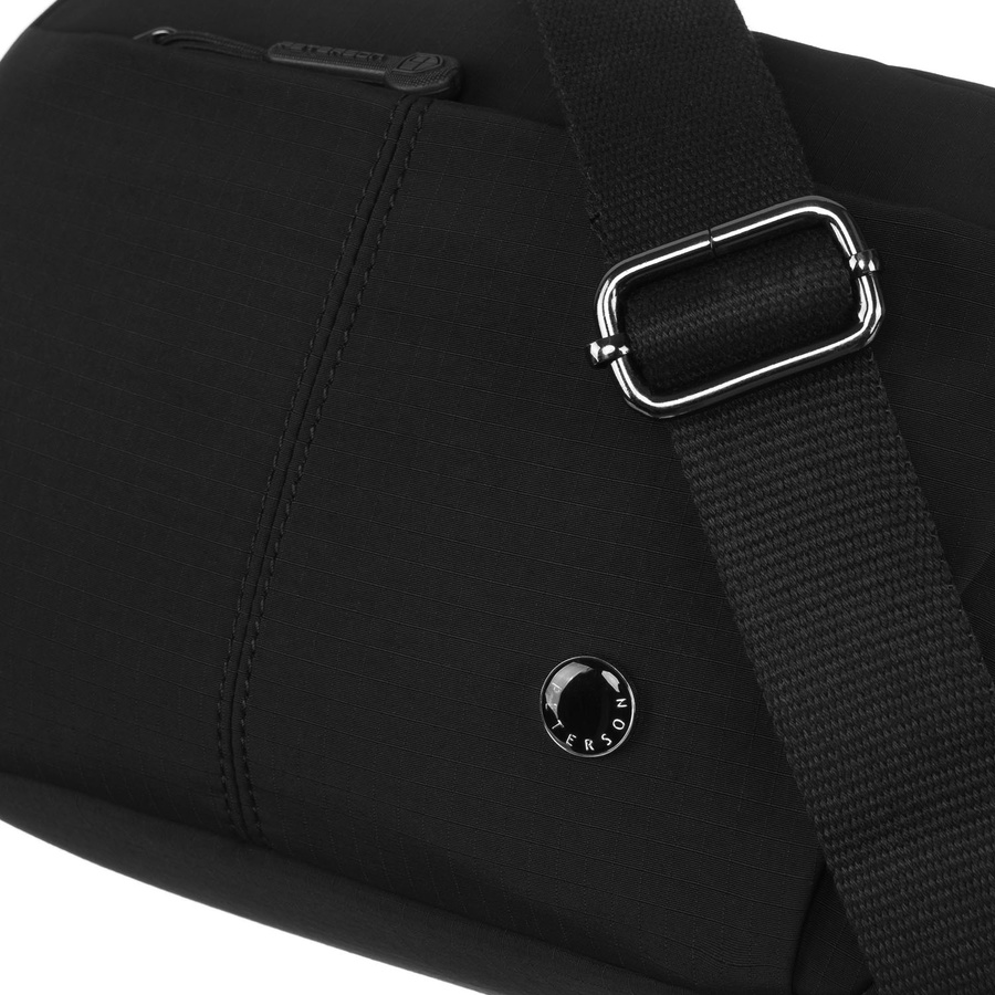 Alltagstaugliche Damen Umhängetasche in Schwarz aus strapazierfähigem Polyester – Peterson – Bild 10