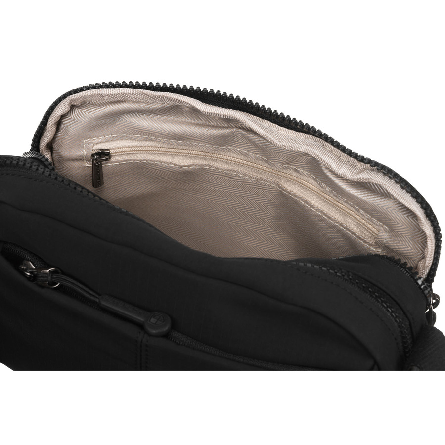 Alltagstaugliche Damen Umhängetasche in Schwarz aus strapazierfähigem Polyester – Peterson – Bild 9