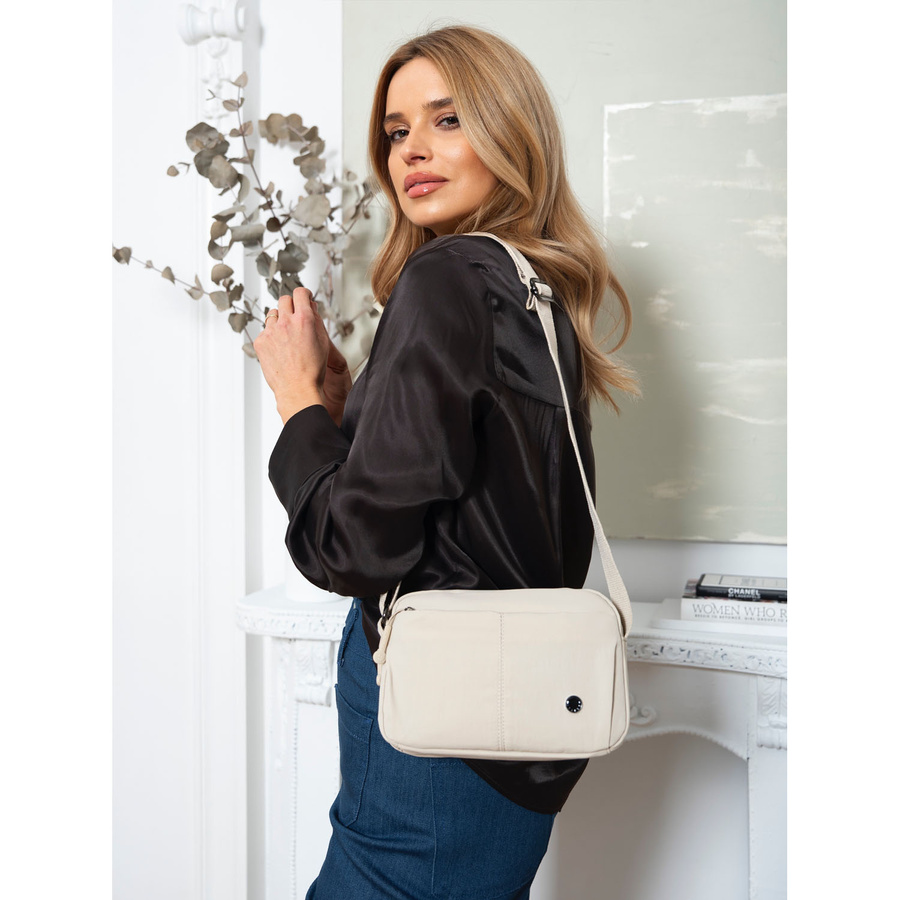 Beige Damen Umhängetasche mit verstellbarem Riemen – Peterson – Bild 2