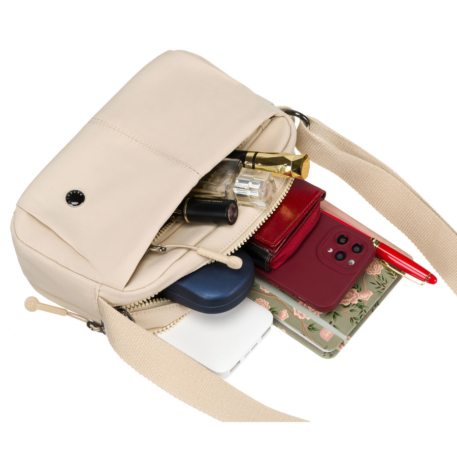 Beige Damen Umhängetasche mit verstellbarem Riemen – Peterson – Bild 10