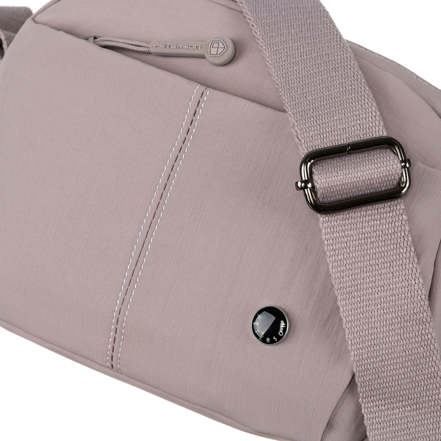 Damen Handtasche mit zwei Fächern in Flieder mit verstellbarem Riemen – Peterson – Bild 8