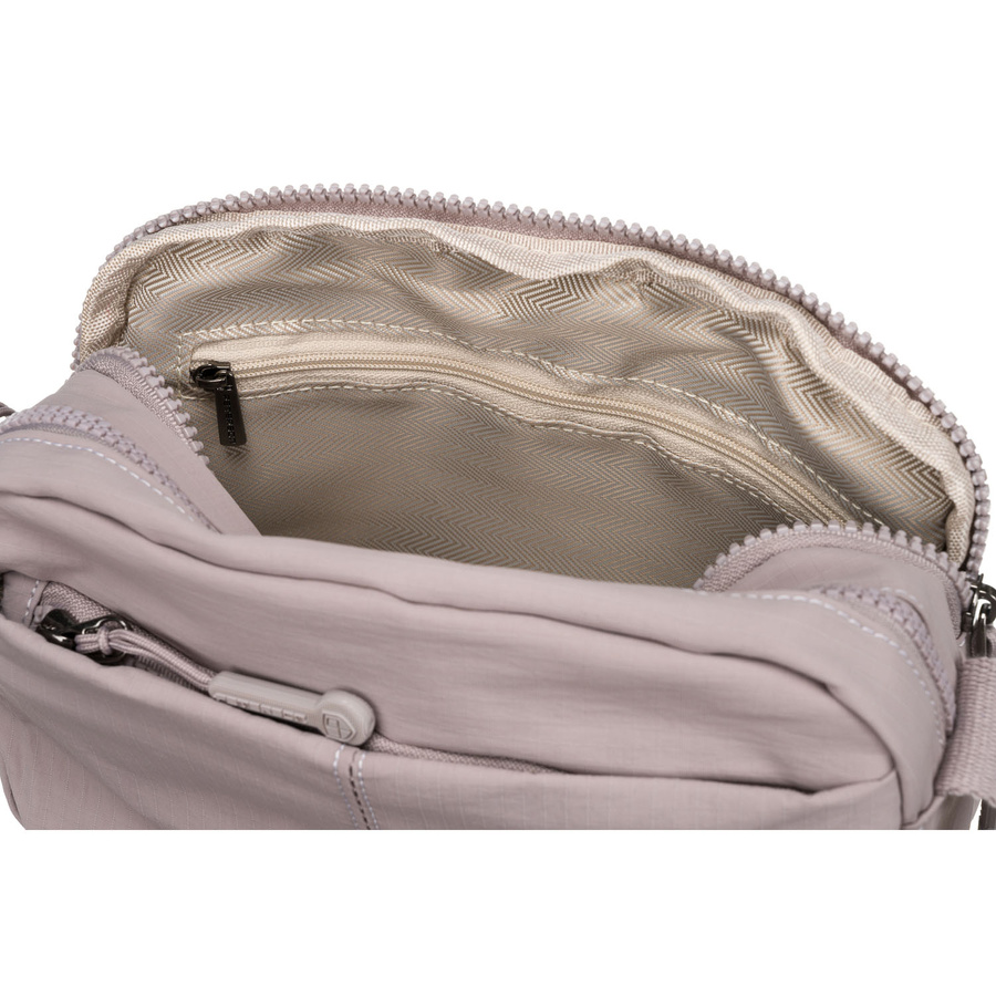 Damen Handtasche mit zwei Fächern in Flieder mit verstellbarem Riemen – Peterson – Bild 9