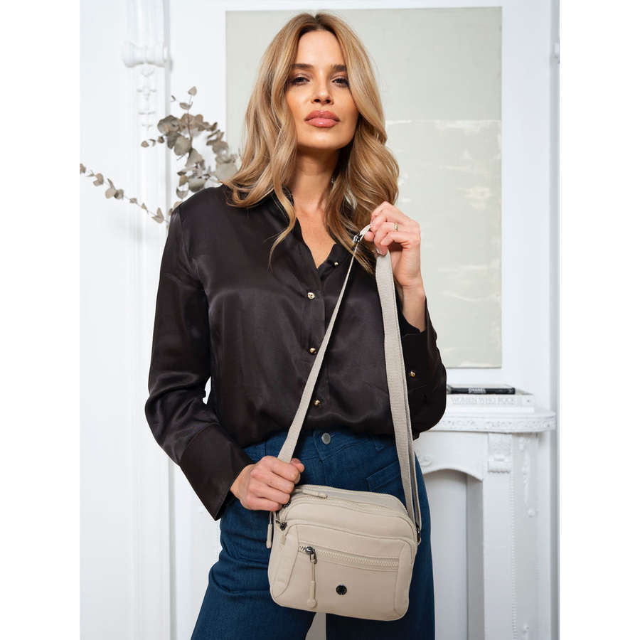 Beige Damen Umhängetasche aus Polyester – Peterson – Bild 5