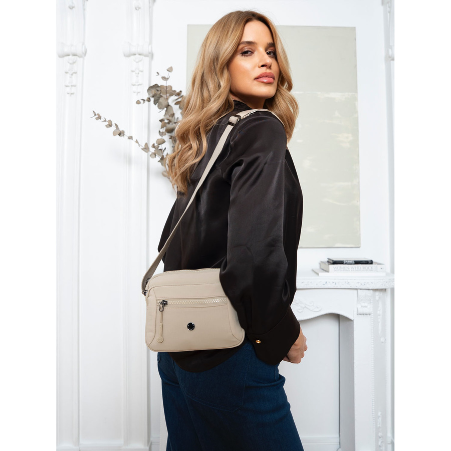 Beige Damen Umhängetasche aus Polyester – Peterson – Bild 3