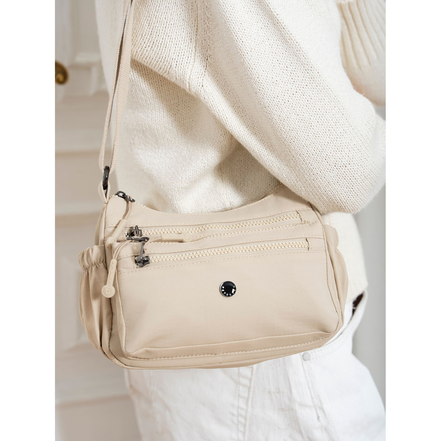 Beige Damen Umhängetasche aus Polyester – Peterson – Bild 5