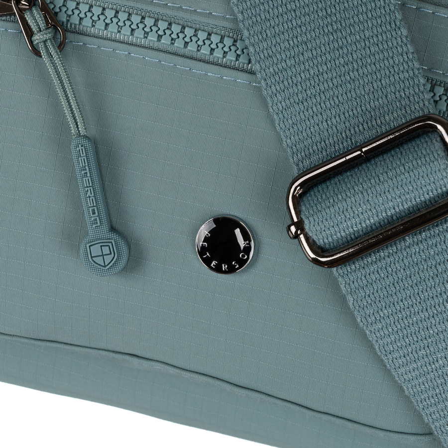 Blaue Damen Handtasche aus Polyester mit Front-Reißverschlusstasche – Peterson – Bild 8