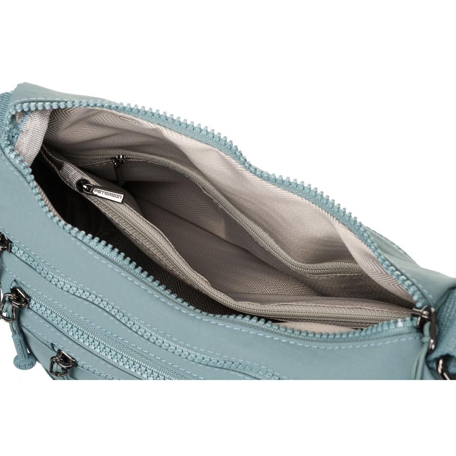 Blaue Damen Handtasche aus Polyester mit Front-Reißverschlusstasche – Peterson – Bild 9
