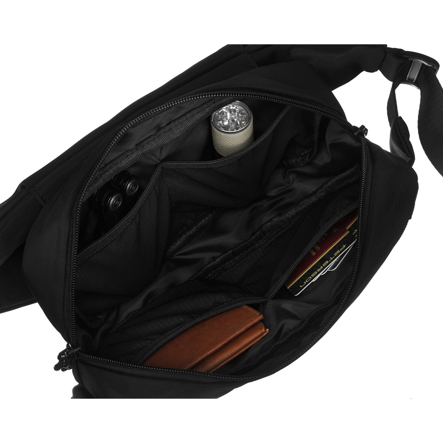 Geräumige Herren Gürteltasche aus Polyester in Schwarz mit Zipper – Peterson – Bild 8