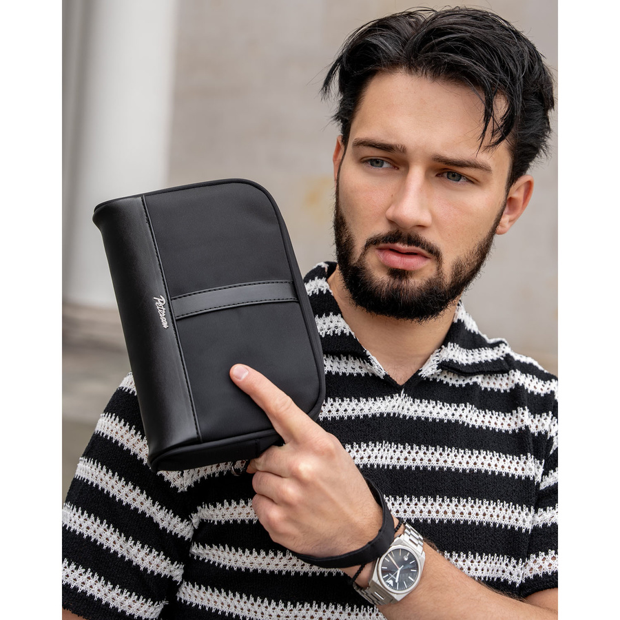 Herren Handtasche aus Polyester & Öko-Leder in Schwarz – Peterson – Bild 2