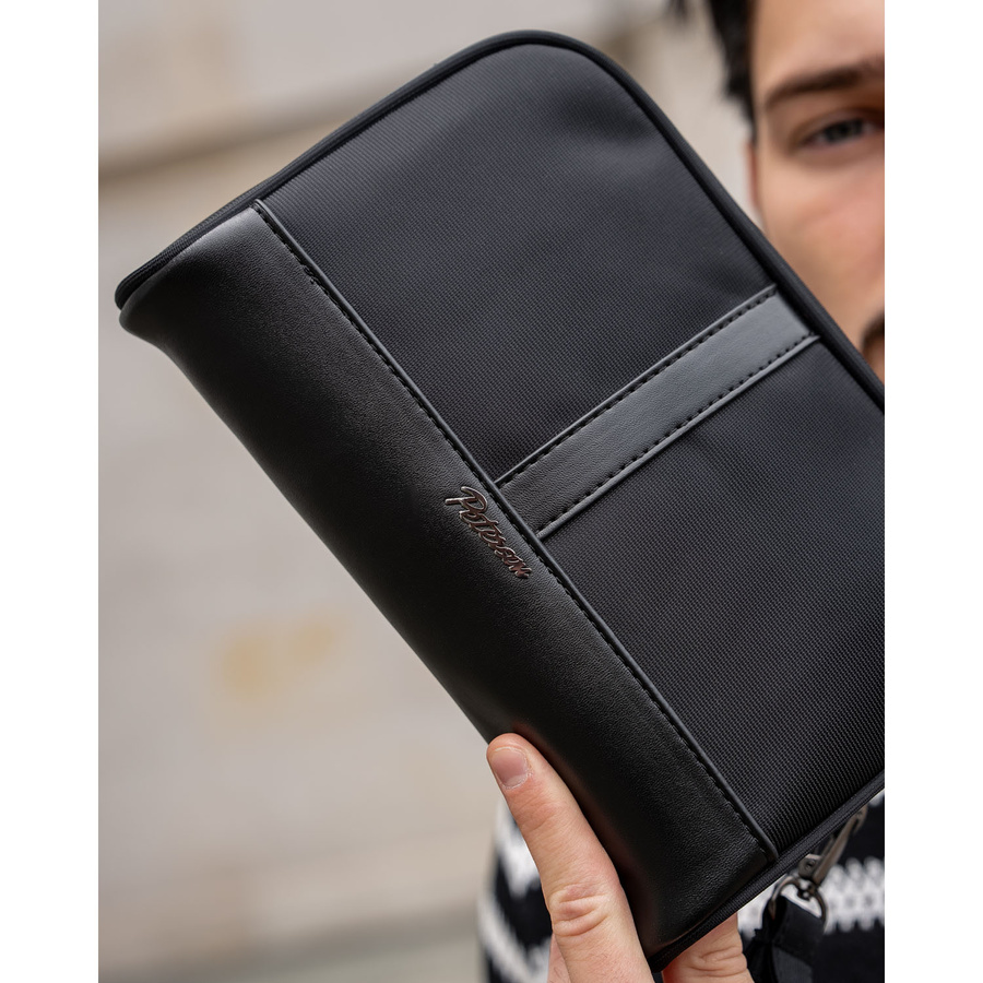 Herren Handtasche aus Polyester & Öko-Leder in Schwarz – Peterson – Bild 3