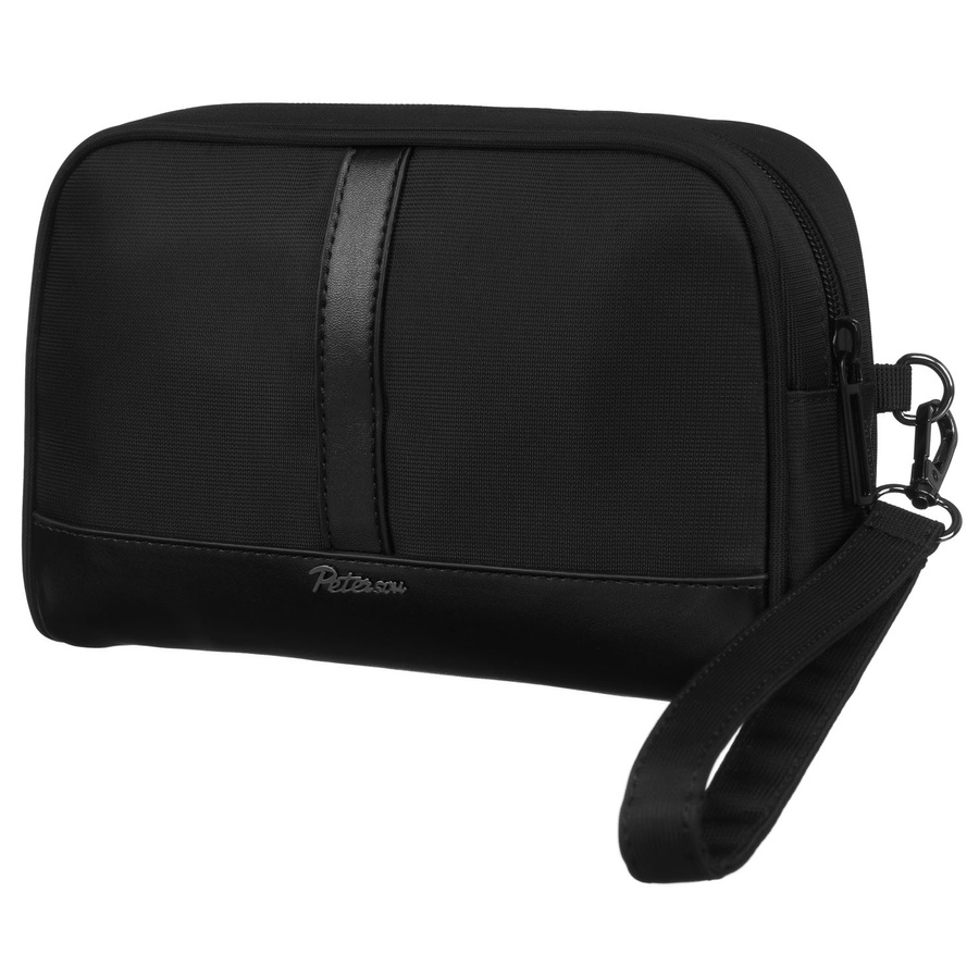 Herren Handtasche aus Polyester & Öko-Leder in Schwarz – Peterson – Bild 5