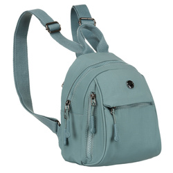 Kleiner Damen-Rucksack aus Polyester in Blau mit Reißverschlusstaschen – Peterson