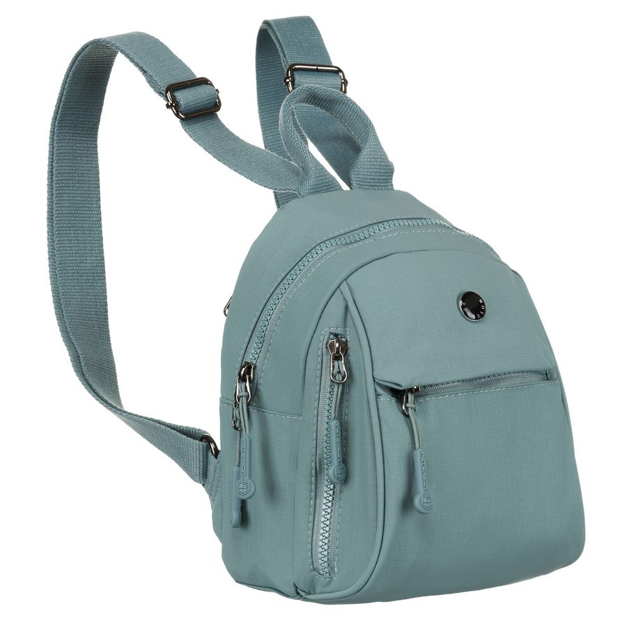 Kleiner Damen-Rucksack aus Polyester in Blau mit Reißverschlusstaschen – Peterson – Bild 2