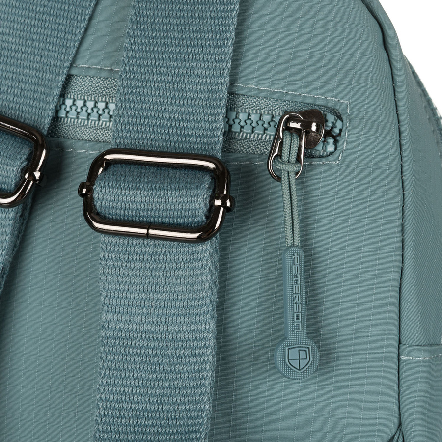 Kleiner Damen-Rucksack aus Polyester in Blau mit Reißverschlusstaschen – Peterson – Bild 10