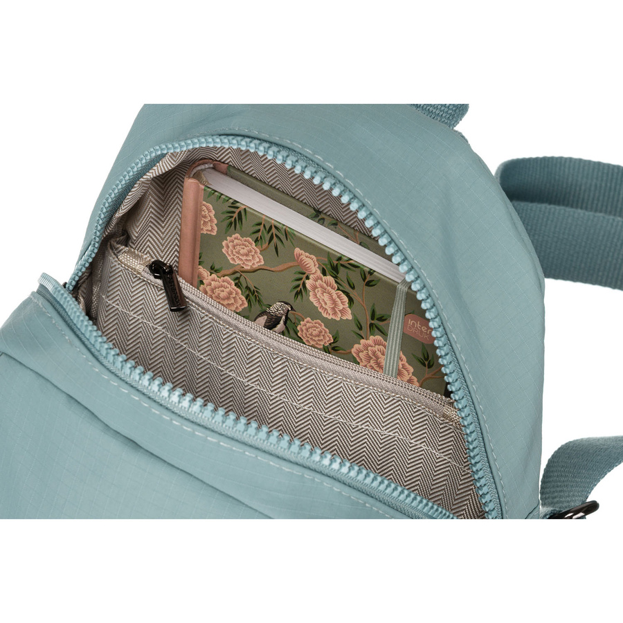 Kleiner Damen-Rucksack aus Polyester in Blau mit Reißverschlusstaschen – Peterson – Bild 9