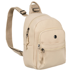Beiger Damen Rucksack mit einem Hauptfach und verstellbaren Schulterriemen – Peterson