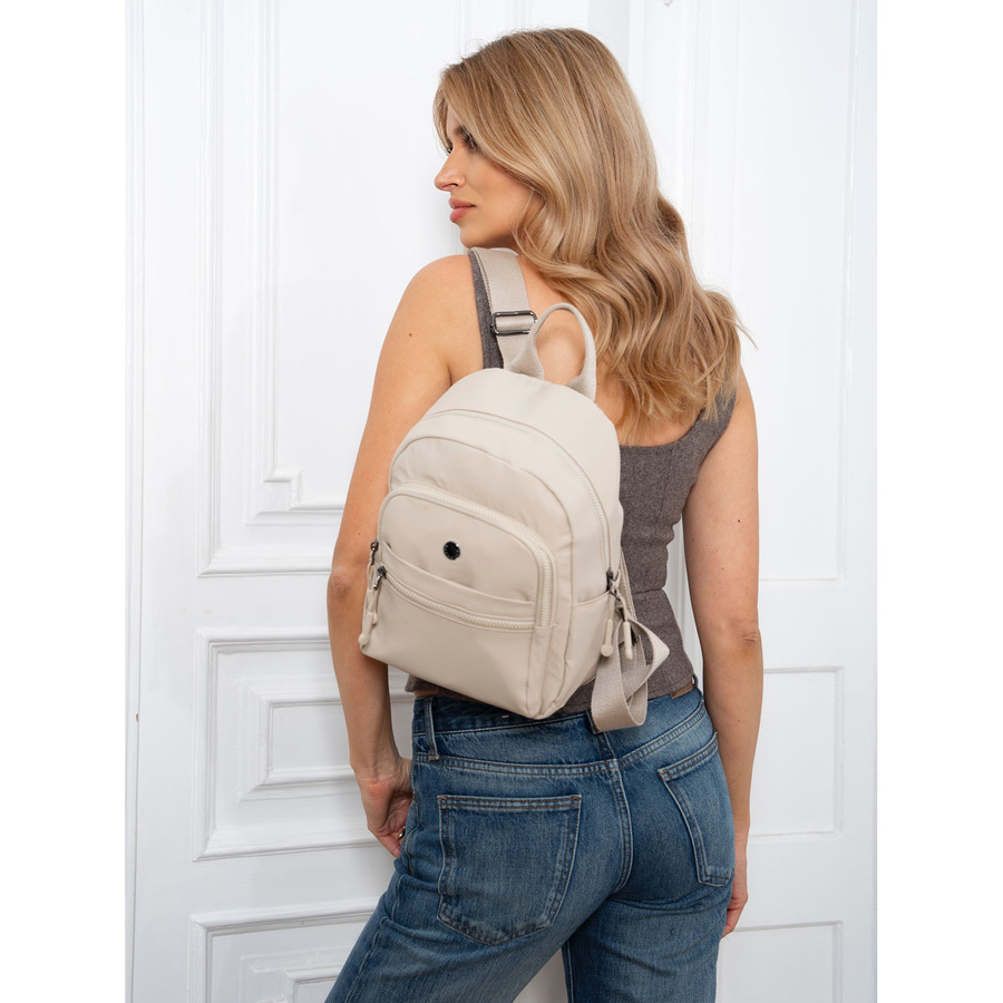 Beiger Damen Rucksack mit einem Hauptfach und verstellbaren Schulterriemen – Peterson – Bild 5