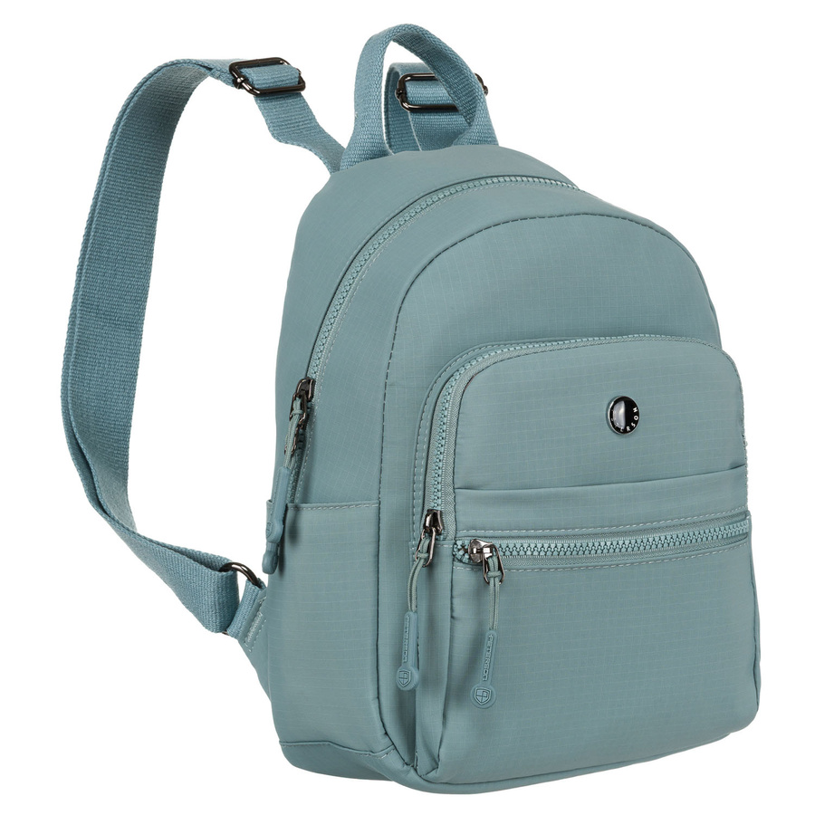 Blauer Damen Rucksack mit einem Hauptfach und acht zusätzlichen Taschen – Peterson