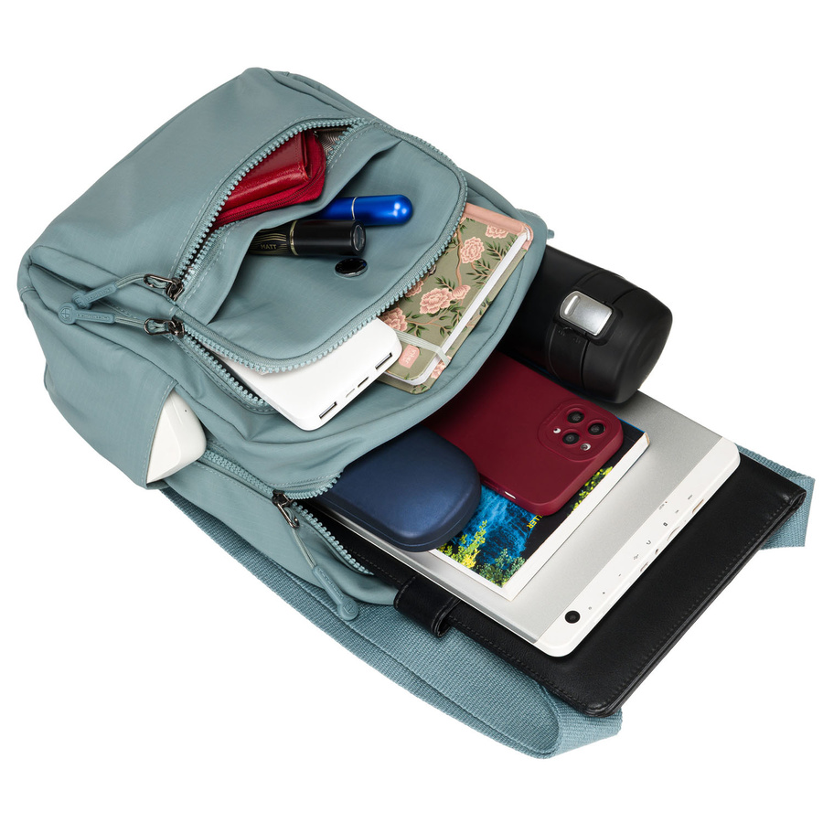 Blauer Damen Rucksack mit einem Hauptfach und acht zusätzlichen Taschen – Peterson – Bild 11