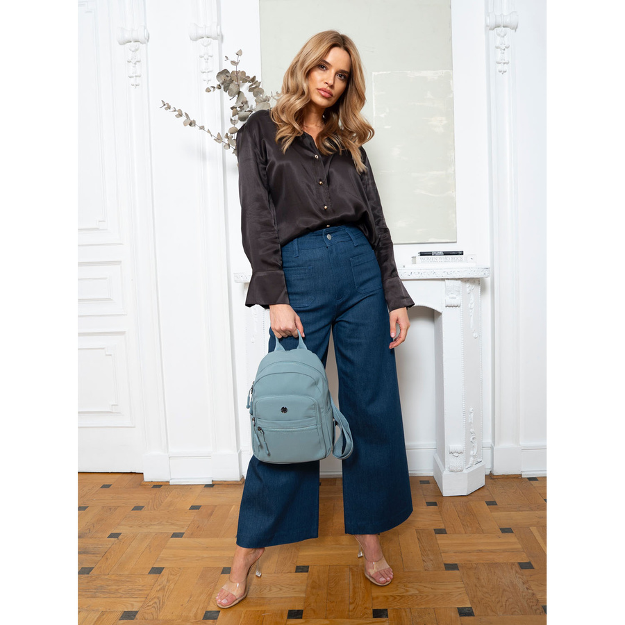 Blauer Damen Rucksack mit einem Hauptfach und acht zusätzlichen Taschen – Peterson – Bild 4