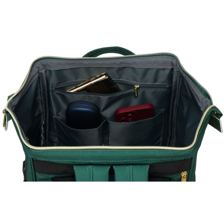 Grüner Damen Reiserucksack mit Laptopfach aus Polyester – Peterson – Bild 8