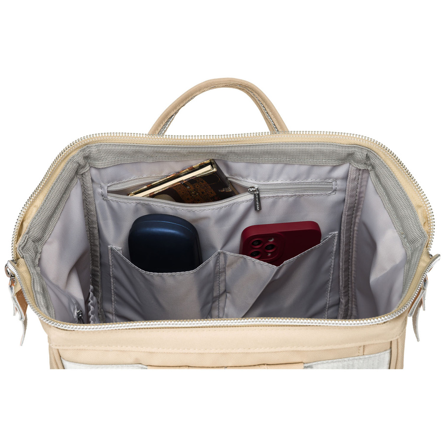 Reisefreundlicher Damen Rucksack aus Polyester in Beige mit verstellbaren Trägern – Peterson – Bild 8
