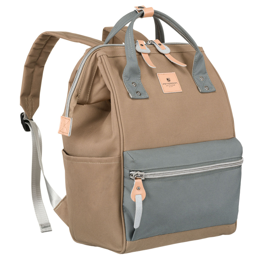 Zweifarbiger Damen Kabinenrucksack mit einem Fach und neun Taschen – Peterson