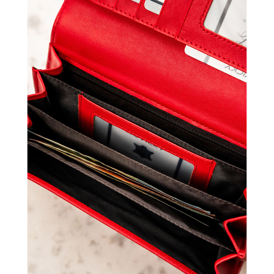 Damen Geldbörse aus Öko-Leder in Rot mit Druckknopf – 4U Cavaldi – Bild 10