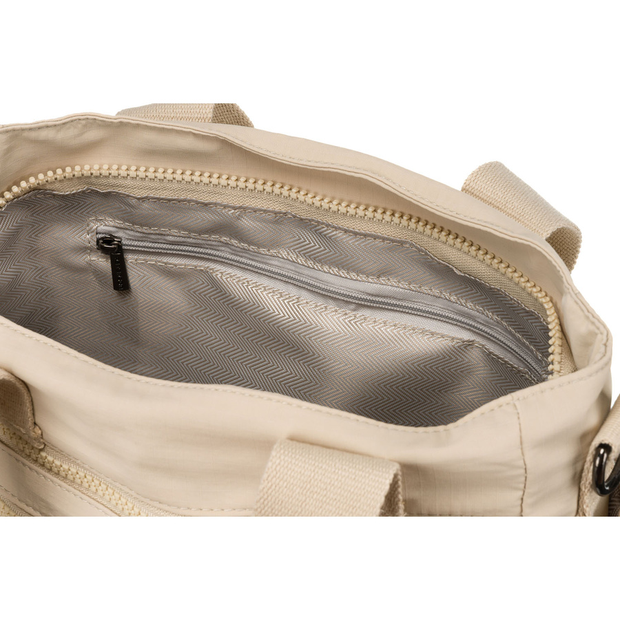 Kompakte Damen Shopper aus Polyester in Beige mit abnehmbarem Riemen – Peterson – Bild 13