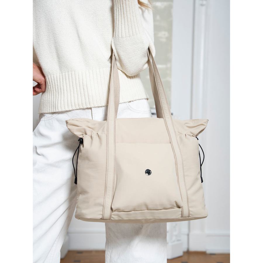 Beige Damen Shopper aus Polyester mit bequemen Henkeln – Peterson – Bild 4