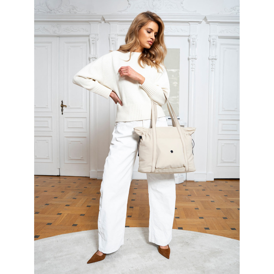 Beige Damen Shopper aus Polyester mit bequemen Henkeln – Peterson – Bild 8