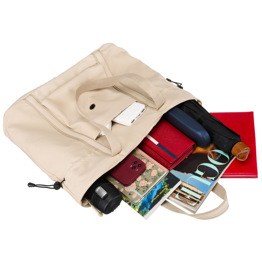 Beige Damen Shopper aus Polyester mit bequemen Henkeln – Peterson – Bild 13