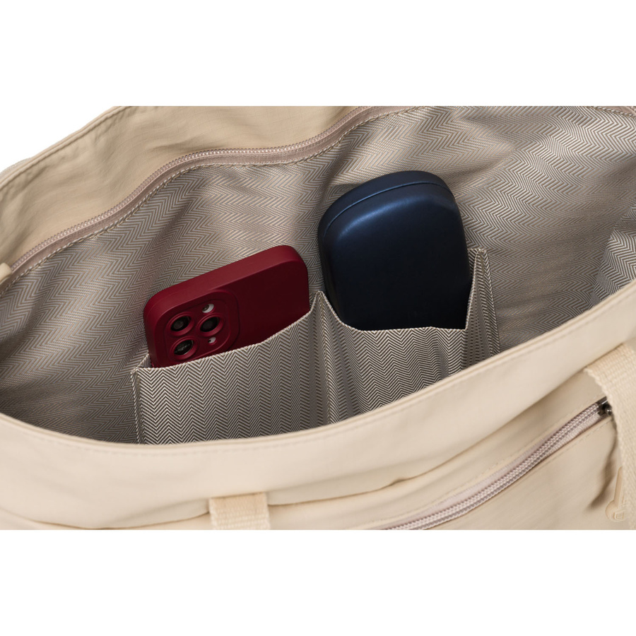 Geräumige Damen Shopper aus Polyester in Beige mit einem Hauptfach – Peterson – Bild 16