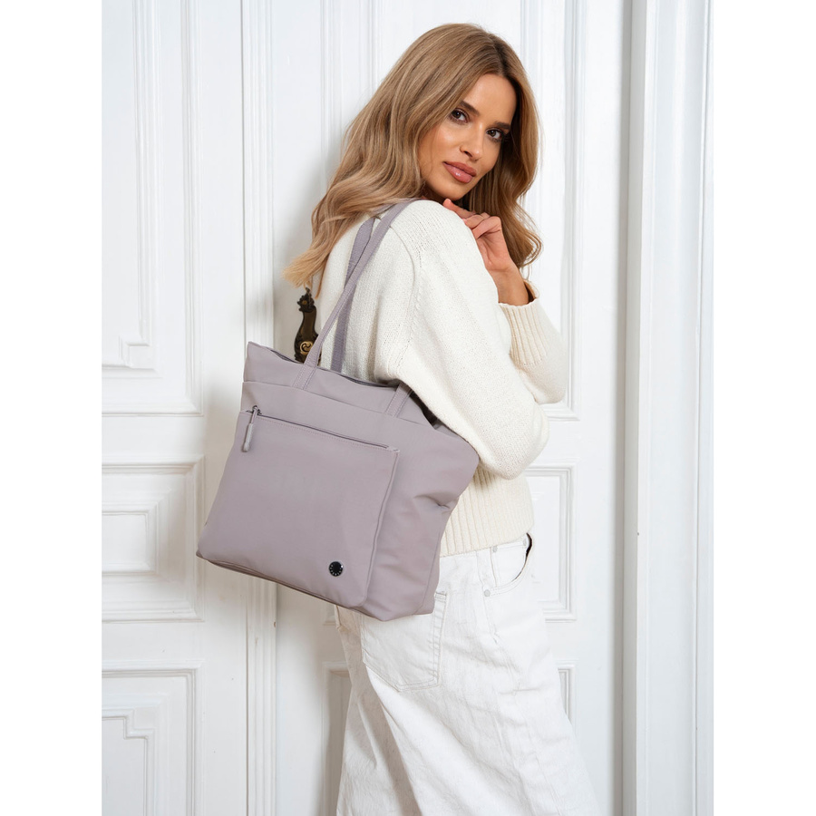 Damen Shopper aus Polyester in Lila mit einem Hauptfach und Fronttasche – Peterson – Bild 2