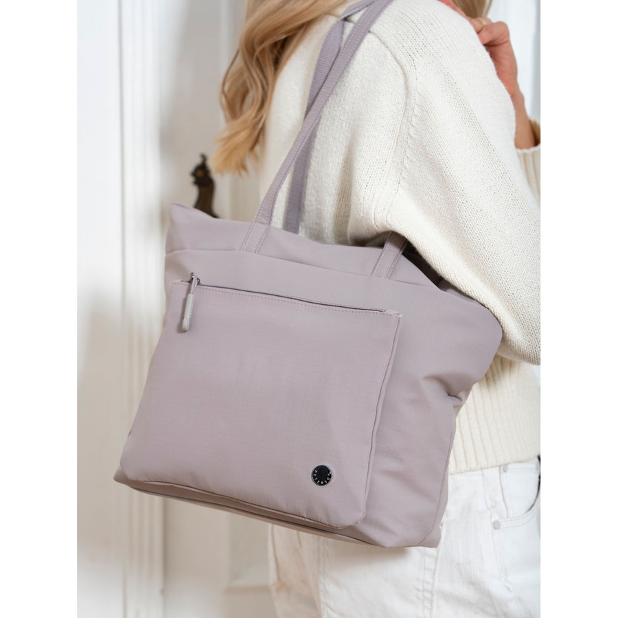 Damen Shopper aus Polyester in Lila mit einem Hauptfach und Fronttasche – Peterson – Bild 5