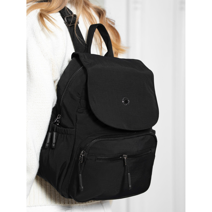 Modischer Damen Rucksack aus Polyester in Schwarz – Peterson – Bild 5