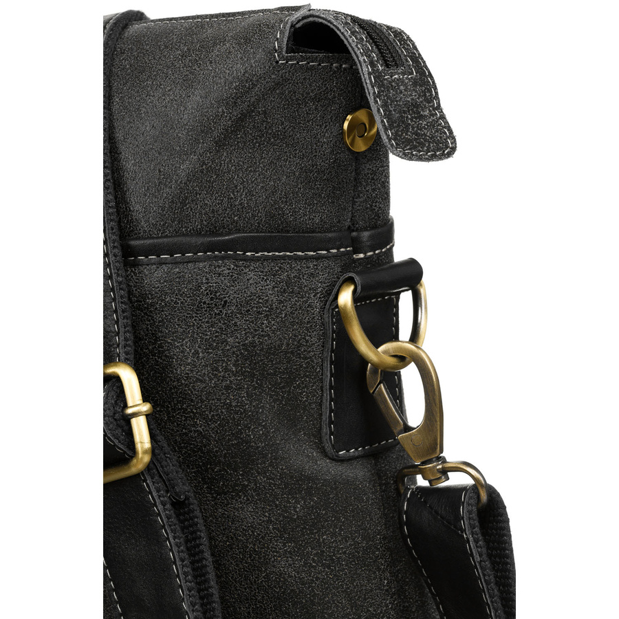 Schwarze Herren Aktentasche aus Leder mit Laptopfach – Peterson – Bild 6