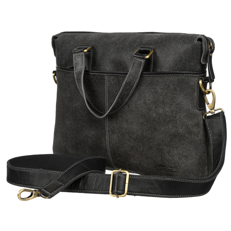 Schwarze Herren Aktentasche aus Leder mit Laptopfach – Peterson – Bild 3