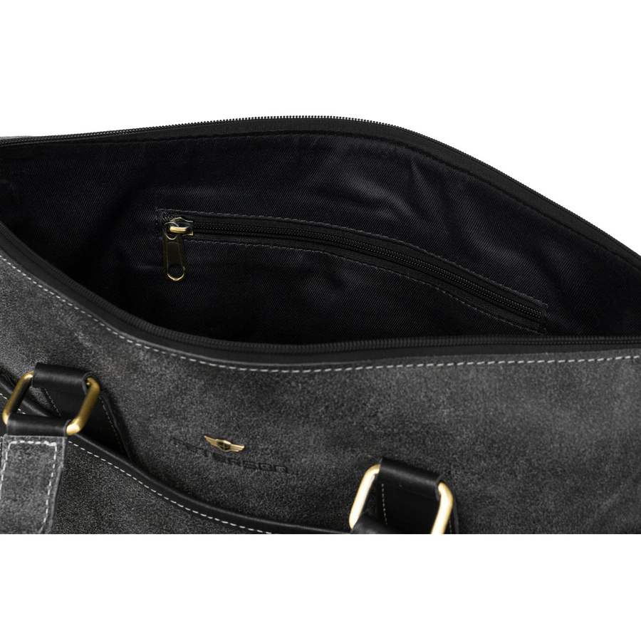 Schwarze Herren Aktentasche aus Leder mit Laptopfach – Peterson – Bild 8