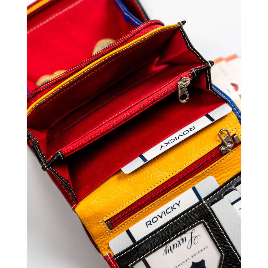 Rote Damen Geldbörse aus Leder mit Druckknopf – Rovicky – Bild 12
