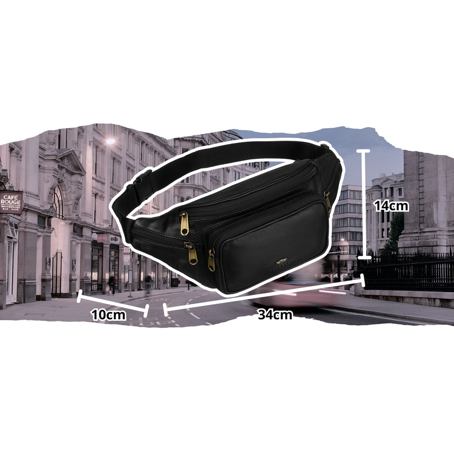 Herren Gürteltasche schwarz aus Leder – Peterson – Bild 5