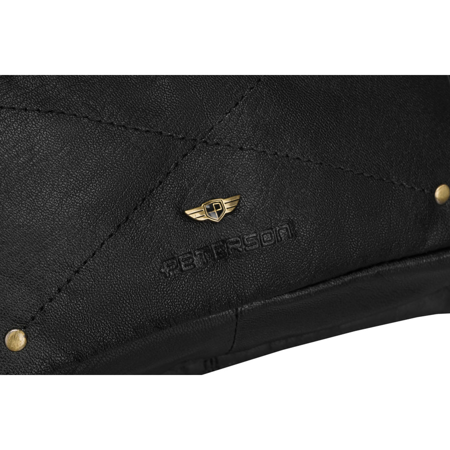 Herren Bauchtasche schwarz aus Leder mit Reißverschluss – Peterson – Bild 6