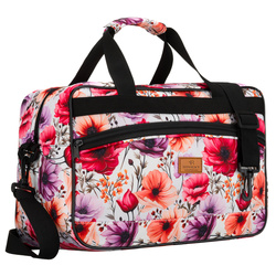 Mehrfarbige Reisetasche aus strapazierfähigem Polyester mit USB-Anschluss und Pflanzenmuster – Rovicky