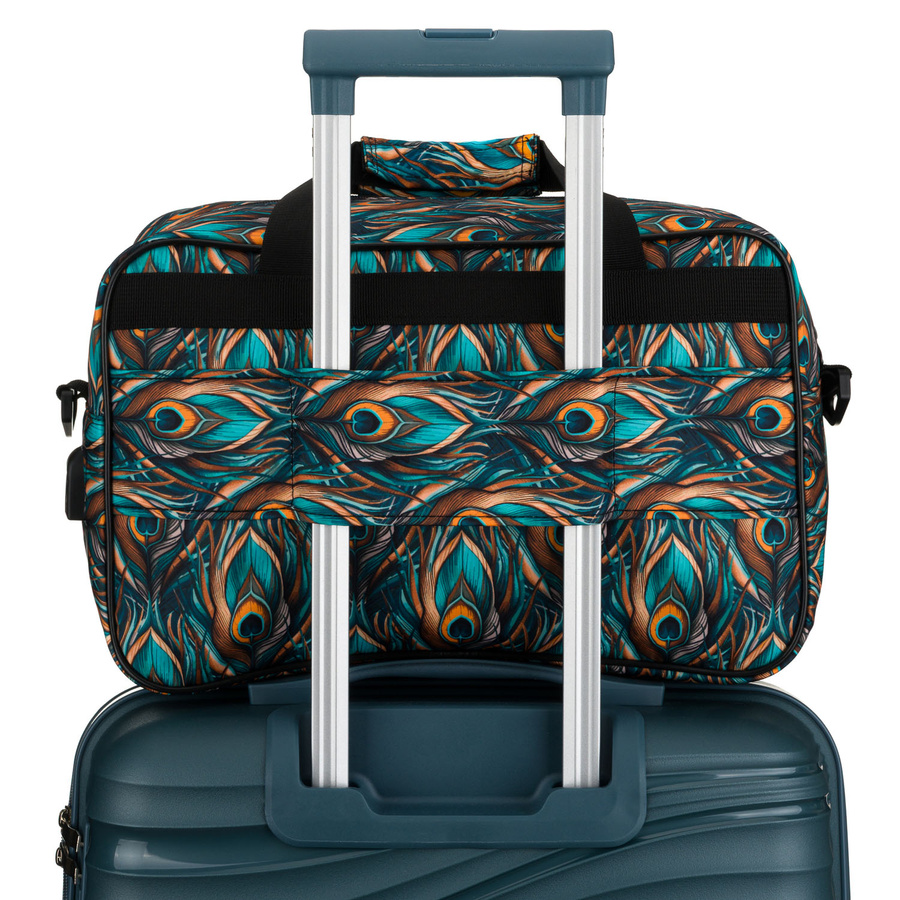 Reisetasche aus strapazierfähigem Polyester mit Pflanzenmuster und abnehmbarem Gurt – Rovicky – Bild 7