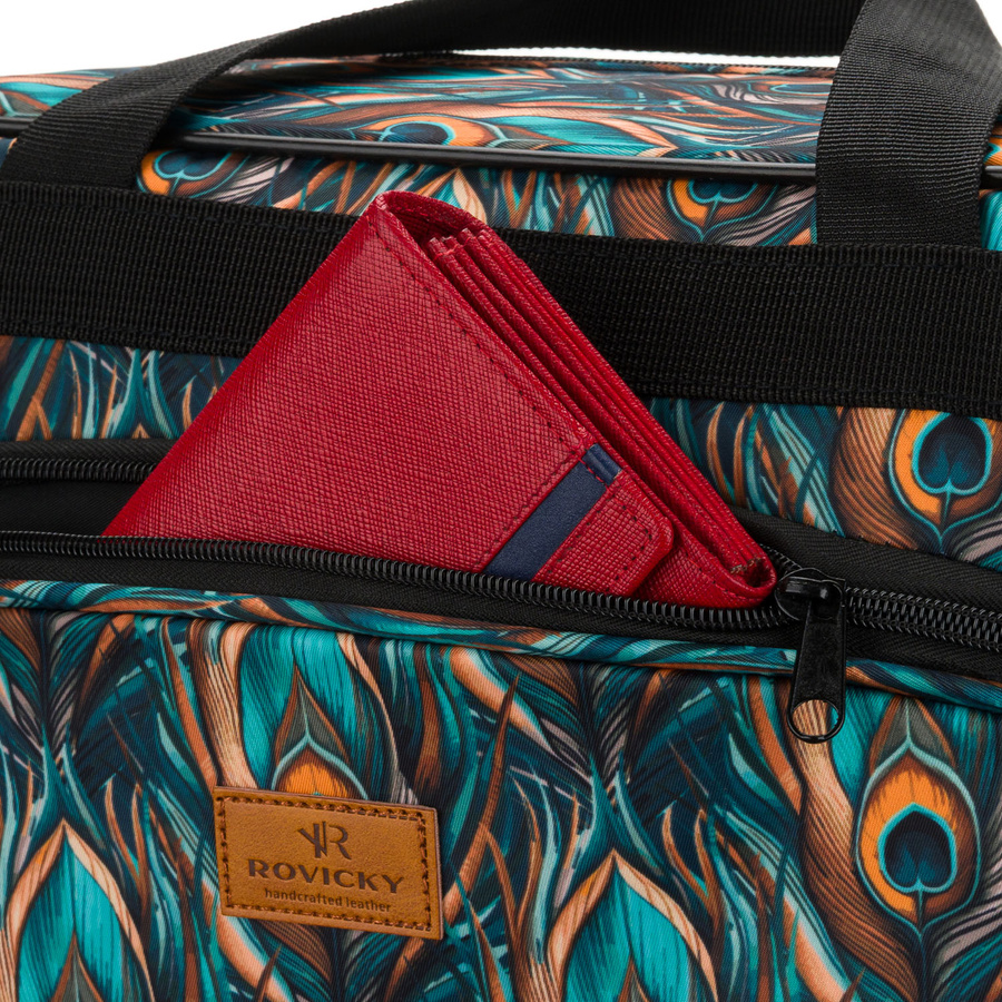 Reisetasche aus strapazierfähigem Polyester mit Pflanzenmuster und abnehmbarem Gurt – Rovicky – Bild 10