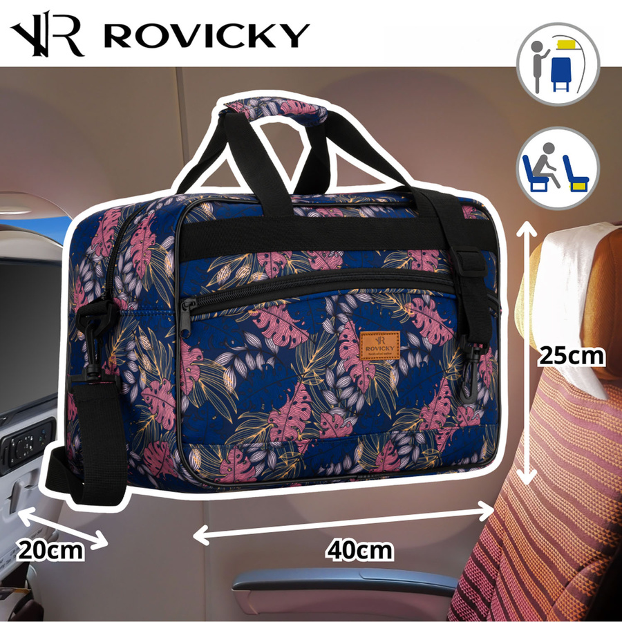 Reisetasche mit abnehmbarem Gurt und Außentasche mit Reißverschluss – Rovicky – Bild 2