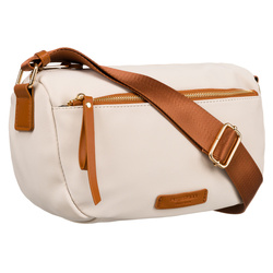 Damentasche aus Nylon in Braun-Beige mit Schulterriemen – Peterson