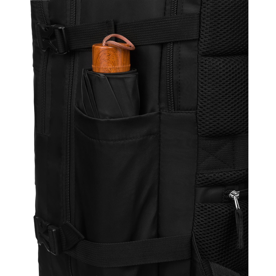 Schwarzer dreikammeriger Reiserucksack aus Polyester - Peterson – Bild 18