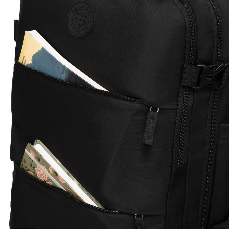 Schwarzer dreikammeriger Reiserucksack aus Polyester - Peterson – Bild 19