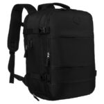 Schwarzer dreikammeriger Reiserucksack aus Polyester - Peterson